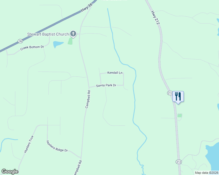 map of restaurants, bars, coffee shops, grocery stores, and more near 35 Savoy Park Drive in Covington