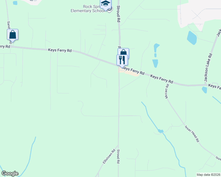 map of restaurants, bars, coffee shops, grocery stores, and more near 231 Aves Court in McDonough