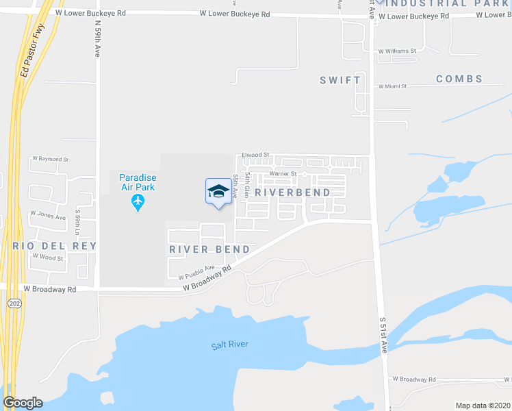 map of restaurants, bars, coffee shops, grocery stores, and more near 5415 Odeum Lane in Phoenix