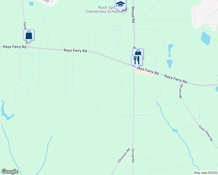 map of restaurants, bars, coffee shops, grocery stores, and more near 139 Bowers Lane in McDonough
