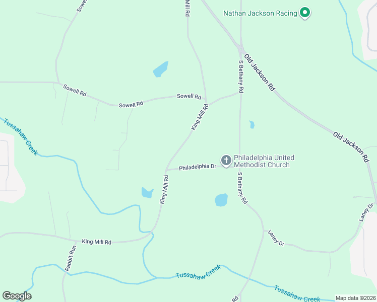 map of restaurants, bars, coffee shops, grocery stores, and more near 1587 King Mill Road in McDonough