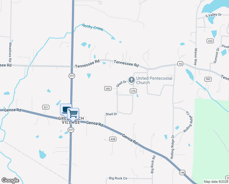 map of restaurants, bars, coffee shops, grocery stores, and more near 405 Shell Drive in Texarkana