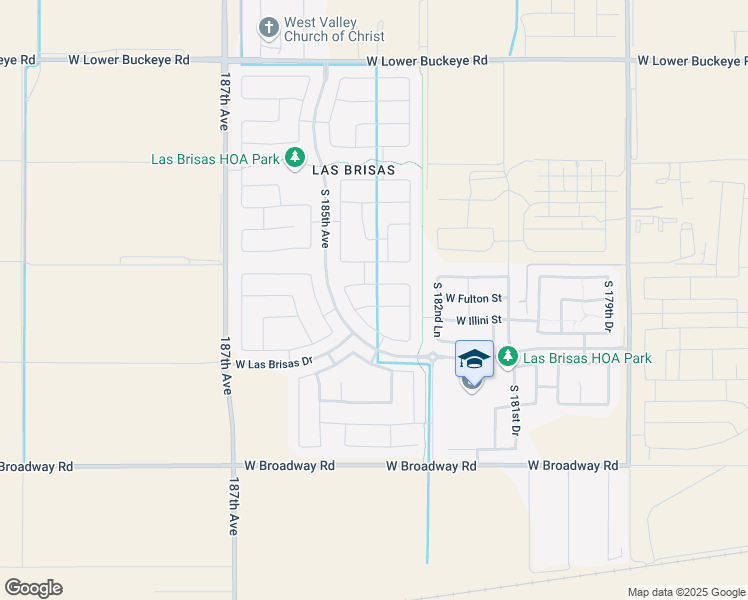 map of restaurants, bars, coffee shops, grocery stores, and more near 18408 West Illini Street in Goodyear
