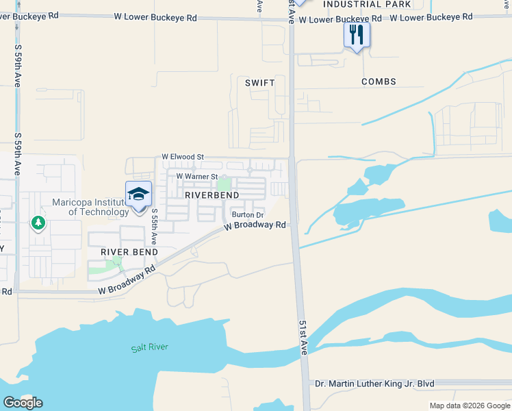 map of restaurants, bars, coffee shops, grocery stores, and more near 5154 Odeum Lane in Phoenix