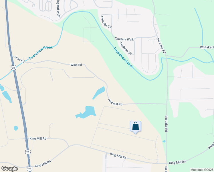 map of restaurants, bars, coffee shops, grocery stores, and more near Nail Mill Road in McDonough