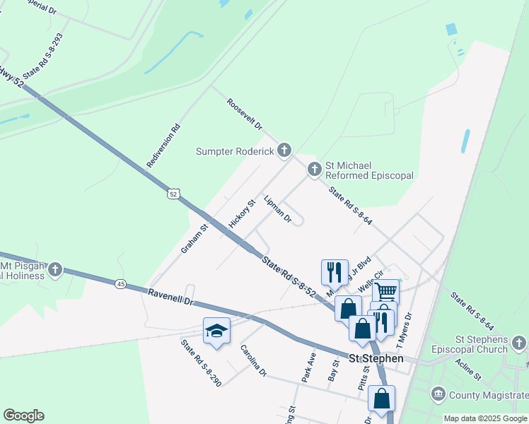map of restaurants, bars, coffee shops, grocery stores, and more near 159 Albany Street in Saint Stephen