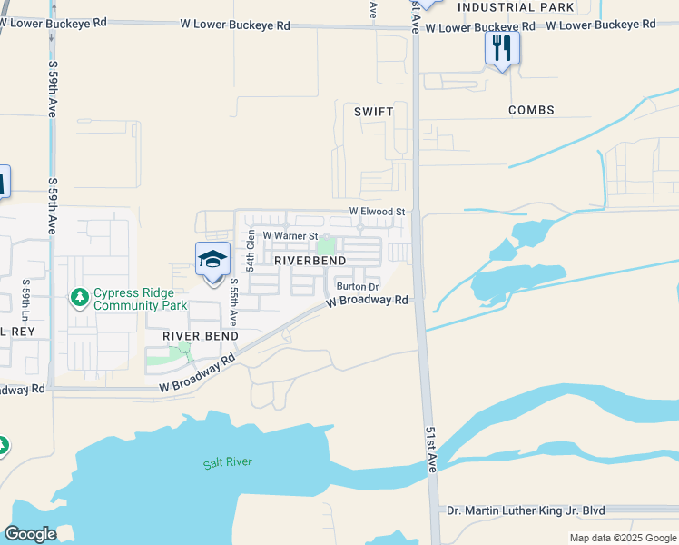 map of restaurants, bars, coffee shops, grocery stores, and more near 5226 Odeum Lane in Phoenix