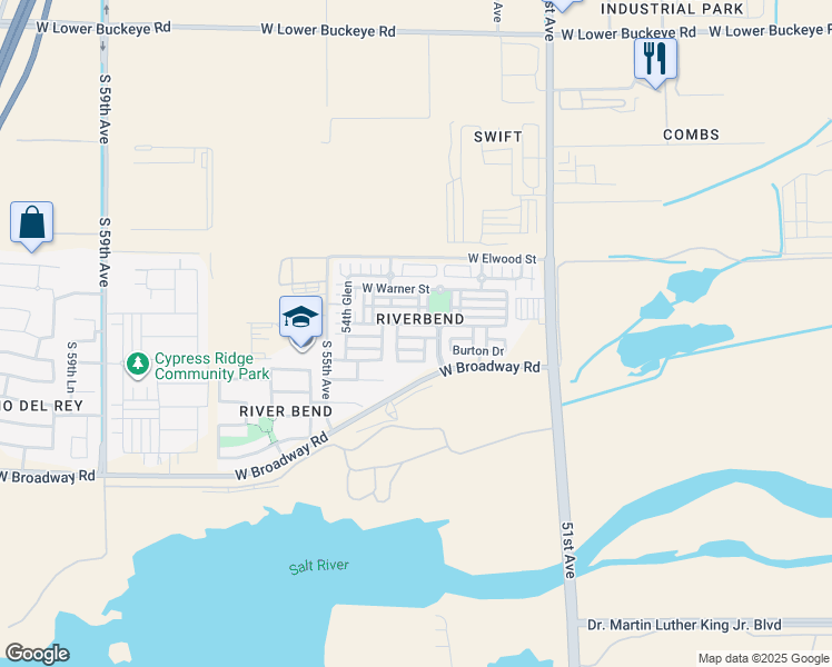 map of restaurants, bars, coffee shops, grocery stores, and more near 5318 Odeum Lane in Phoenix