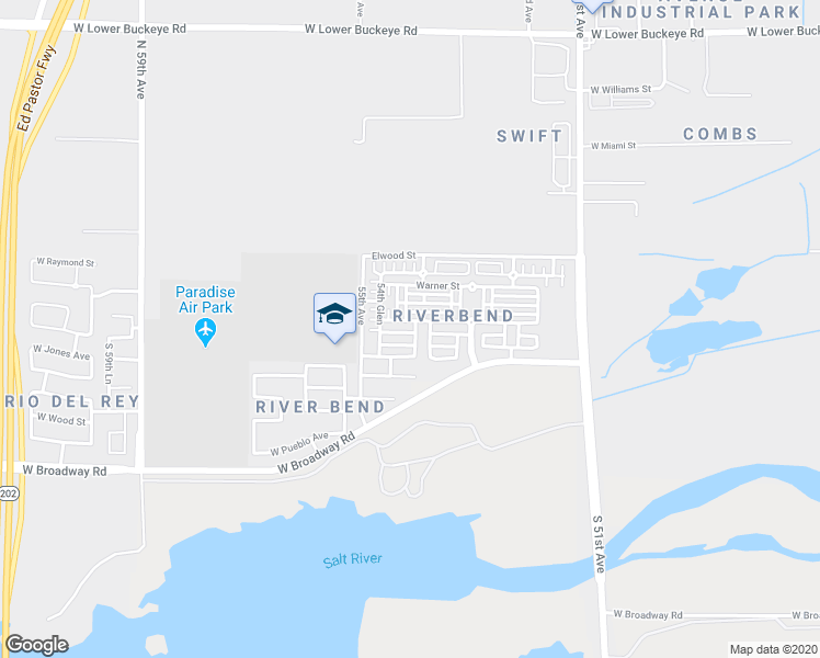 map of restaurants, bars, coffee shops, grocery stores, and more near 5414 Odeum Lane in Phoenix