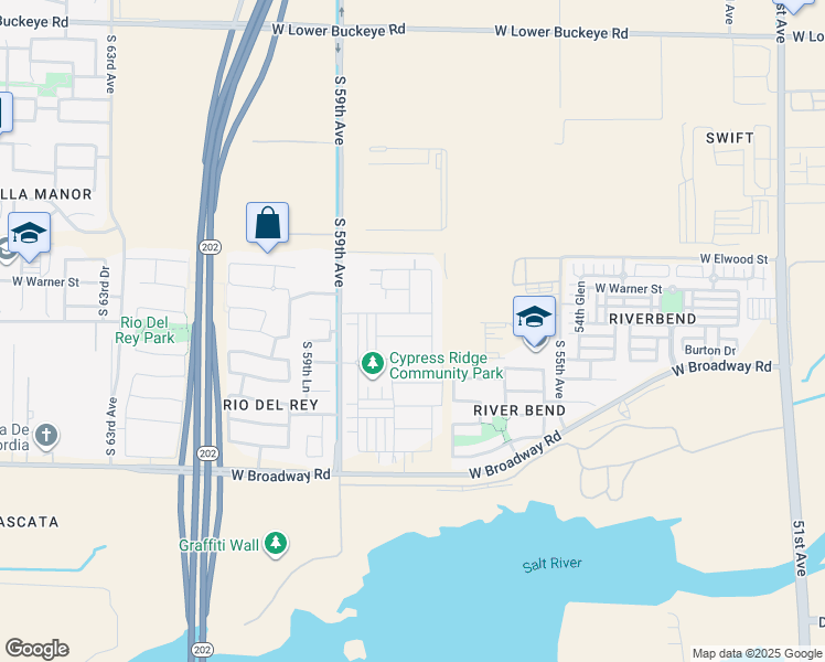 map of restaurants, bars, coffee shops, grocery stores, and more near 5738 West Odeum Lane in Phoenix