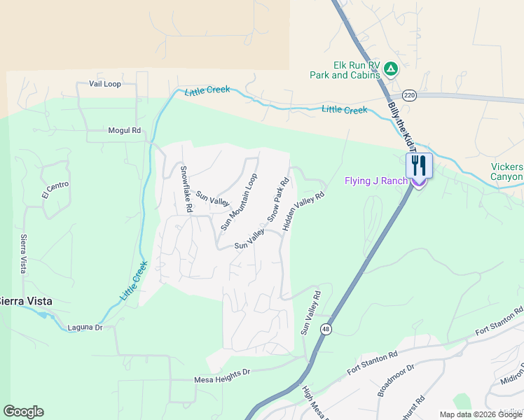 map of restaurants, bars, coffee shops, grocery stores, and more near 109 Snow Park Road in Alto