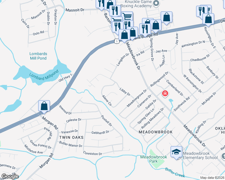 map of restaurants, bars, coffee shops, grocery stores, and more near 3017 Alene Court in Augusta