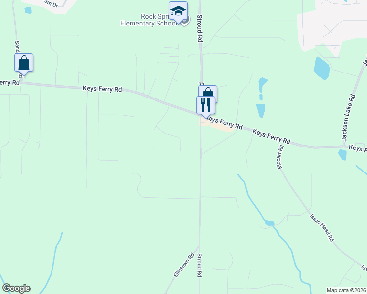map of restaurants, bars, coffee shops, grocery stores, and more near 227 Aves Court in McDonough