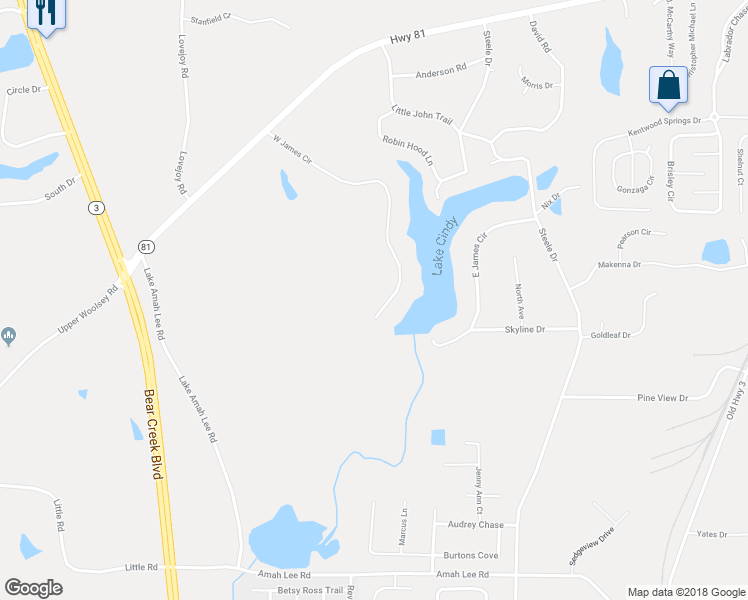 map of restaurants, bars, coffee shops, grocery stores, and more near 235 West James Circle in Hampton