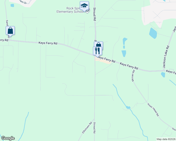 map of restaurants, bars, coffee shops, grocery stores, and more near 227 Aves Court in McDonough