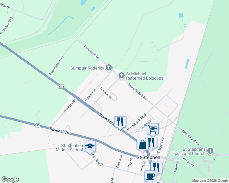 map of restaurants, bars, coffee shops, grocery stores, and more near 109 Cardinal Street in Saint Stephen