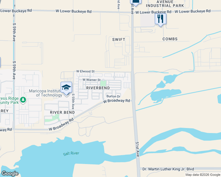 map of restaurants, bars, coffee shops, grocery stores, and more near 5226 West Odeum Lane in Phoenix
