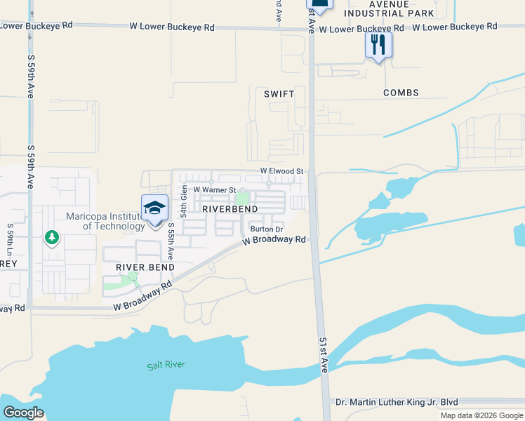 map of restaurants, bars, coffee shops, grocery stores, and more near 5212 West Albeniz Place in Phoenix