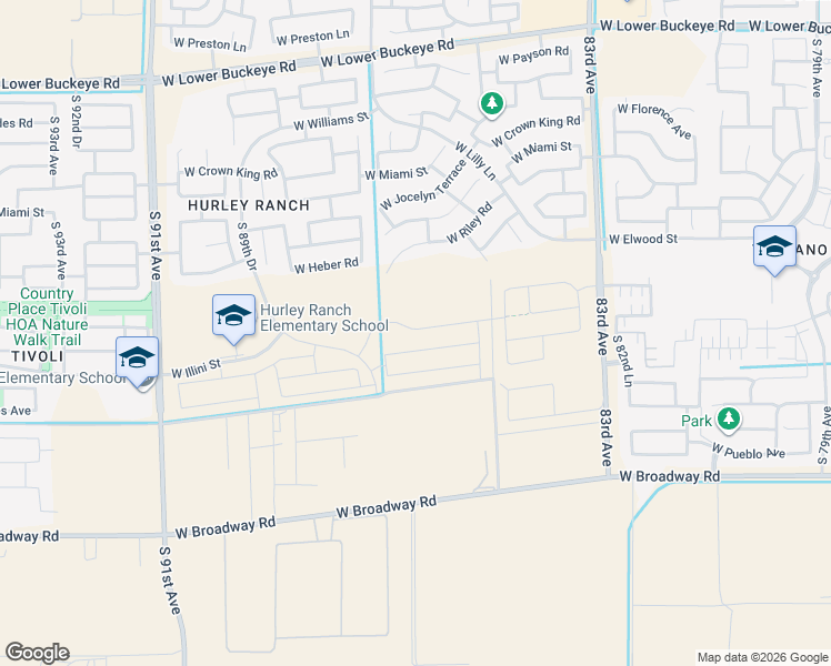map of restaurants, bars, coffee shops, grocery stores, and more near 8617 West Riley Road in Tolleson