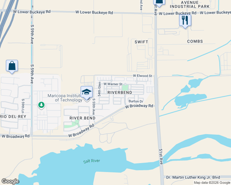 map of restaurants, bars, coffee shops, grocery stores, and more near 5330 Albeniz Place in Phoenix