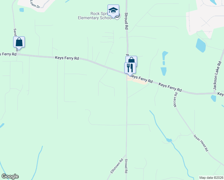 map of restaurants, bars, coffee shops, grocery stores, and more near 212 Aves Court in McDonough
