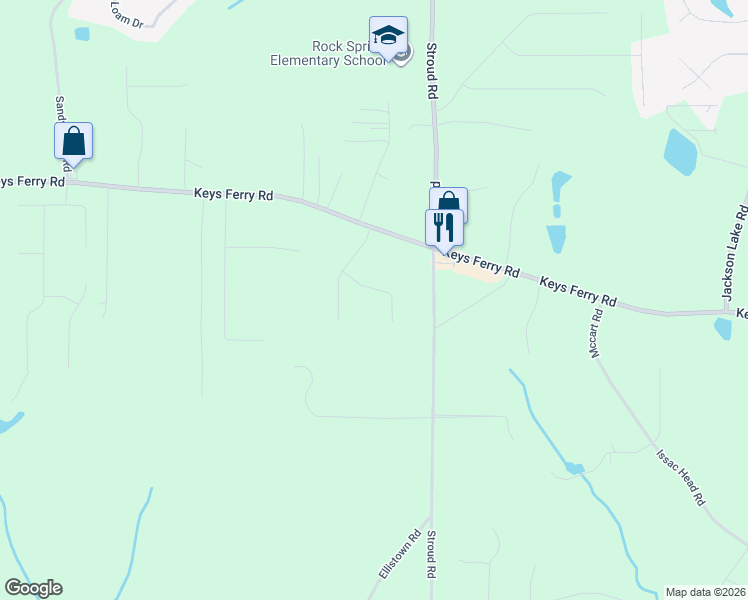 map of restaurants, bars, coffee shops, grocery stores, and more near 230 Aves Court in McDonough