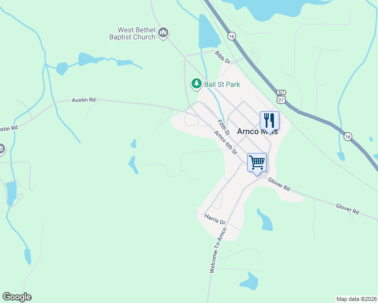 map of restaurants, bars, coffee shops, grocery stores, and more near 115 Sweeper Smith Road in Newnan