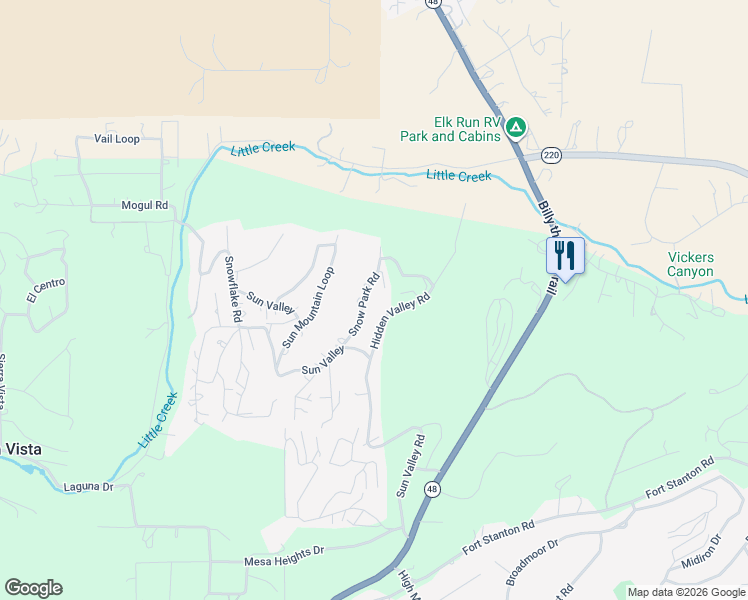map of restaurants, bars, coffee shops, grocery stores, and more near 209-211 Snow Park Drive in Alto