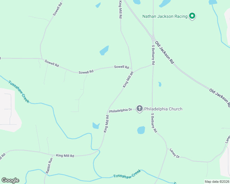 map of restaurants, bars, coffee shops, grocery stores, and more near 1587 King Mill Road in McDonough