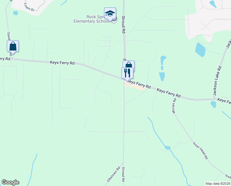 map of restaurants, bars, coffee shops, grocery stores, and more near 1908 Stroud Road in McDonough