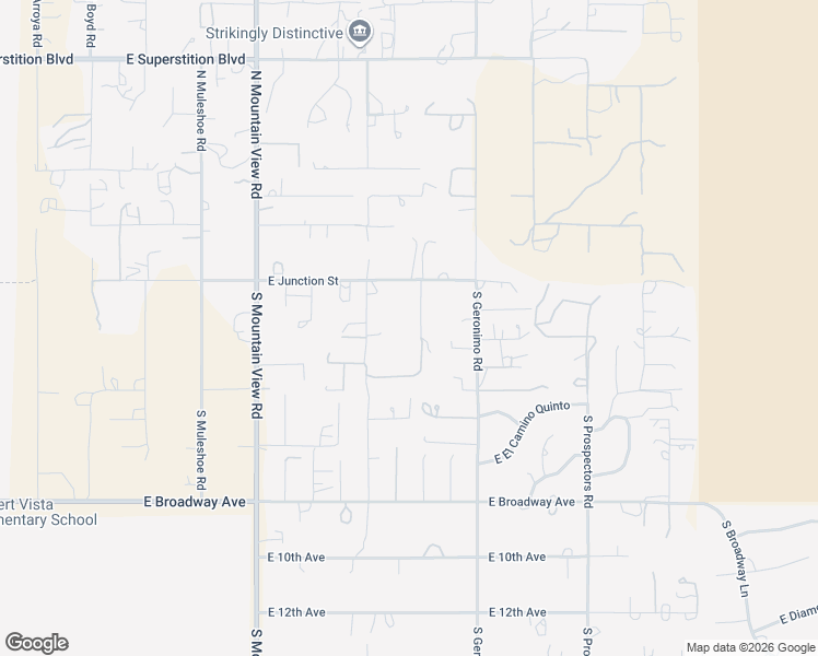 map of restaurants, bars, coffee shops, grocery stores, and more near 143 South Sixshooter Road in Apache Junction