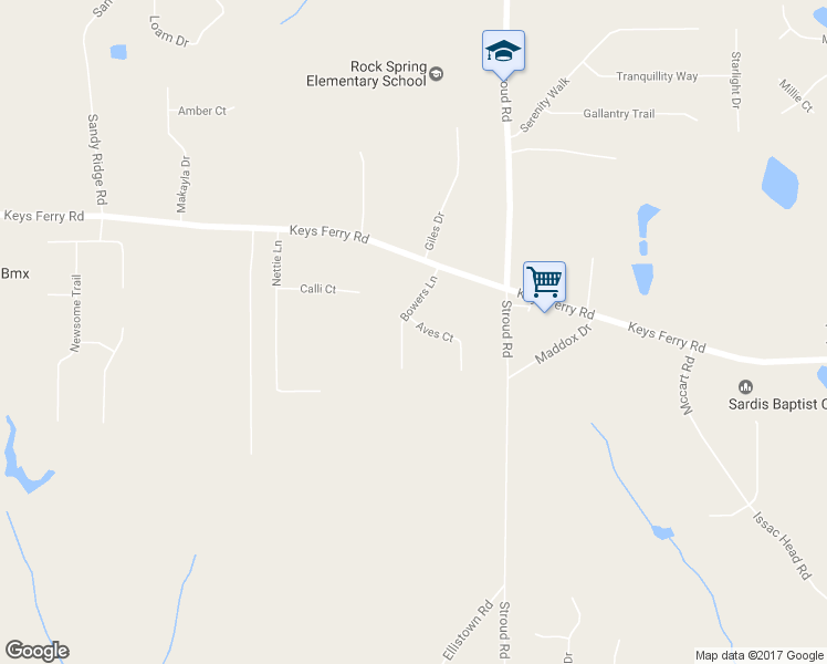 map of restaurants, bars, coffee shops, grocery stores, and more near 200 Aves Court in McDonough