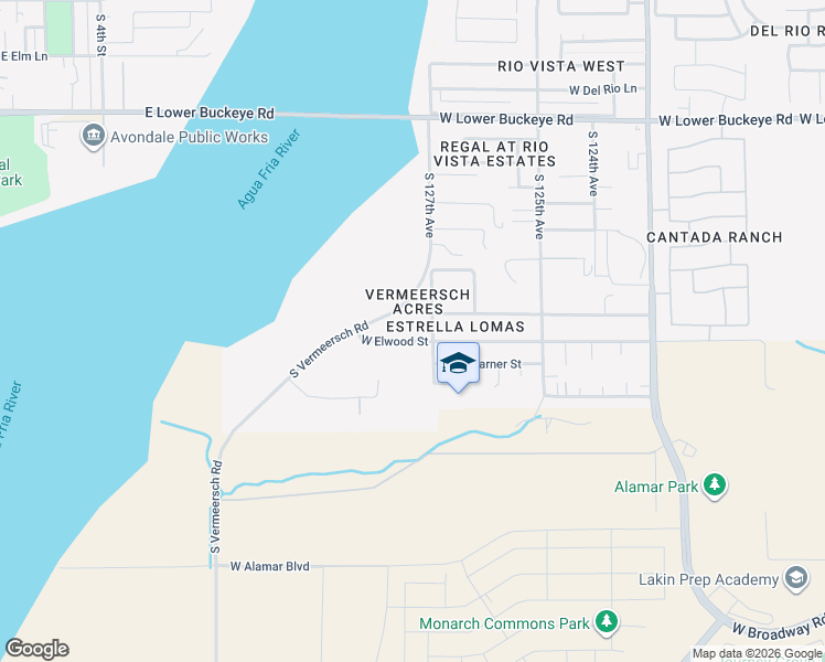 map of restaurants, bars, coffee shops, grocery stores, and more near 3445 South Vermeersch Road in Avondale