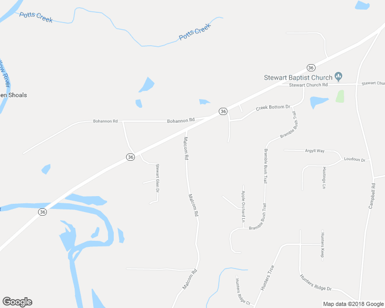 map of restaurants, bars, coffee shops, grocery stores, and more near 55 Malcom Road in Covington