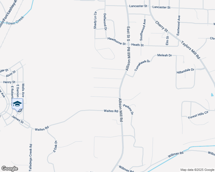 map of restaurants, bars, coffee shops, grocery stores, and more near 113 Hendricks Street in Talladega