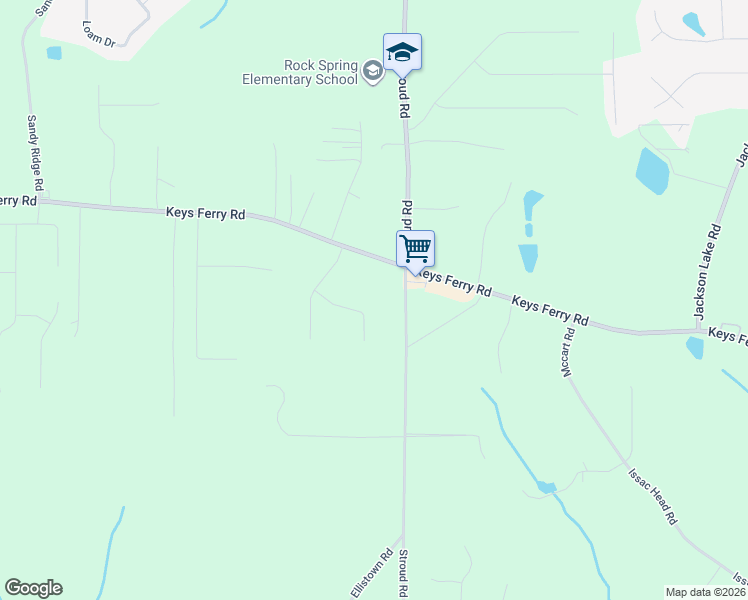 map of restaurants, bars, coffee shops, grocery stores, and more near 215 Aves Court in McDonough