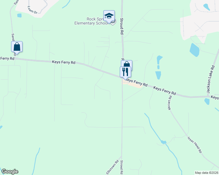 map of restaurants, bars, coffee shops, grocery stores, and more near 211 Aves Court in McDonough