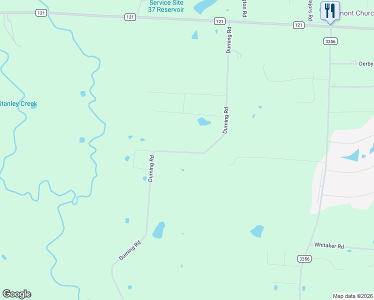 map of restaurants, bars, coffee shops, grocery stores, and more near 641 Durning Road in Van Alstyne