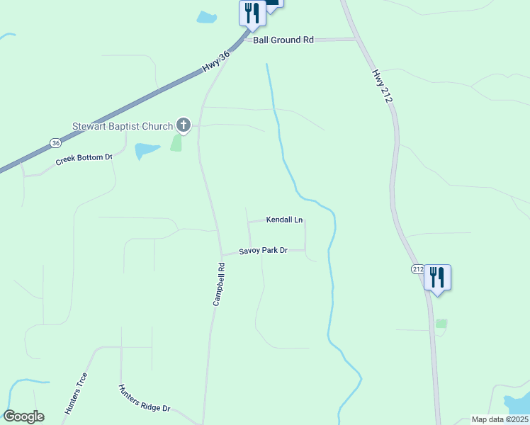 map of restaurants, bars, coffee shops, grocery stores, and more near 35 Kendall Lane in Covington
