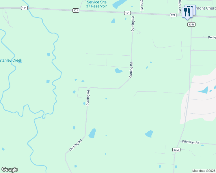 map of restaurants, bars, coffee shops, grocery stores, and more near 641 Durning Road in Van Alstyne