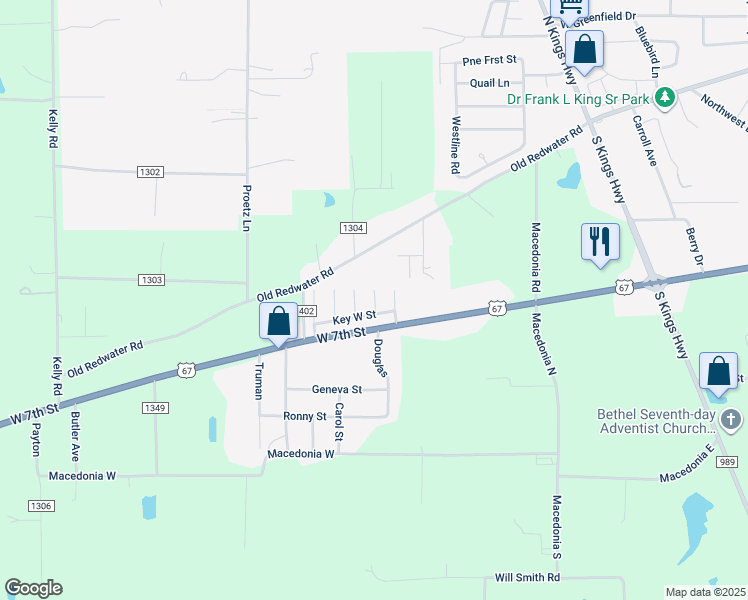 map of restaurants, bars, coffee shops, grocery stores, and more near 6403 West 7th Street in Texarkana