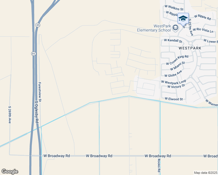 map of restaurants, bars, coffee shops, grocery stores, and more near 26235 West Globe Avenue in Buckeye