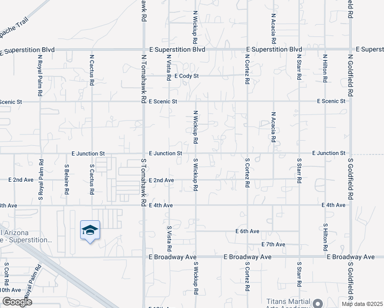 map of restaurants, bars, coffee shops, grocery stores, and more near 1966 East Junction Street in Apache Junction