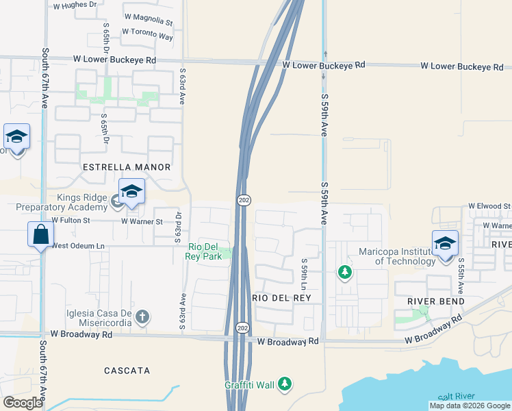 map of restaurants, bars, coffee shops, grocery stores, and more near 6064 West Raymond Street in Phoenix