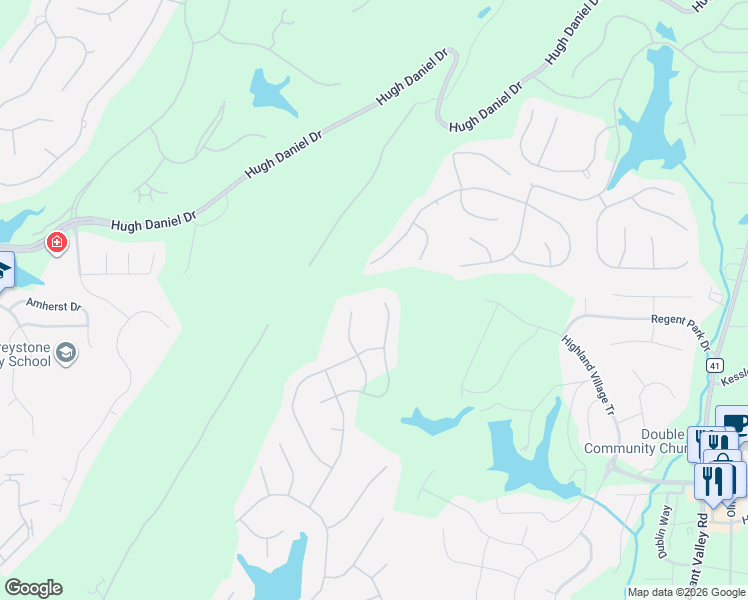map of restaurants, bars, coffee shops, grocery stores, and more near 2052 Grove Park Way in Birmingham
