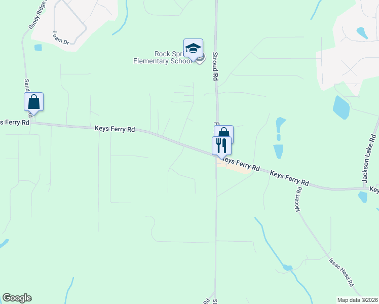 map of restaurants, bars, coffee shops, grocery stores, and more near 101 Bowers Ln in McDonough
