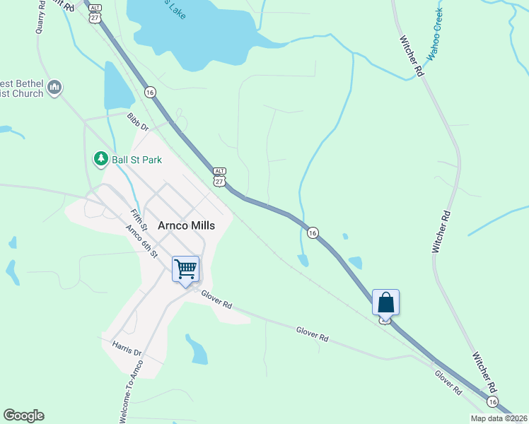 map of restaurants, bars, coffee shops, grocery stores, and more near 1324 Georgia 16 in Newnan