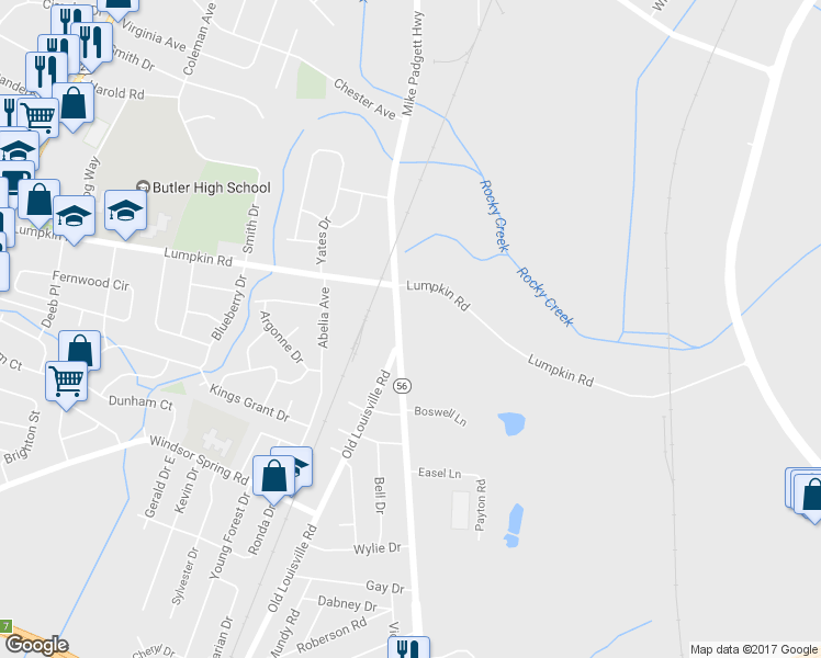 map of restaurants, bars, coffee shops, grocery stores, and more near 2718 Mike Padgett Highway in Augusta