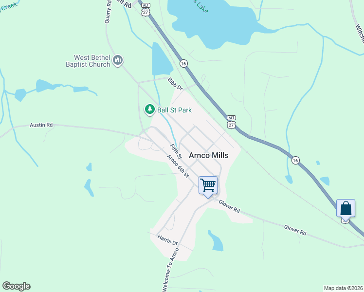 map of restaurants, bars, coffee shops, grocery stores, and more near 184 Arnco 5th Street in Newnan