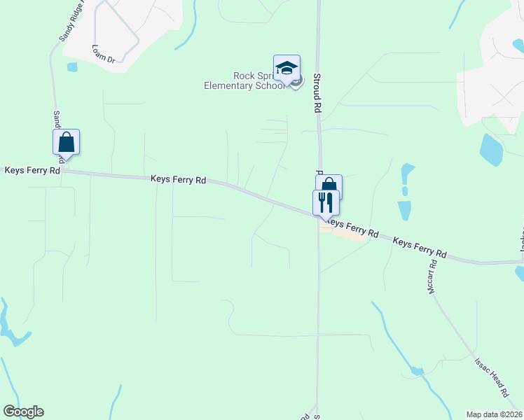 map of restaurants, bars, coffee shops, grocery stores, and more near 104 Bowers Lane in McDonough